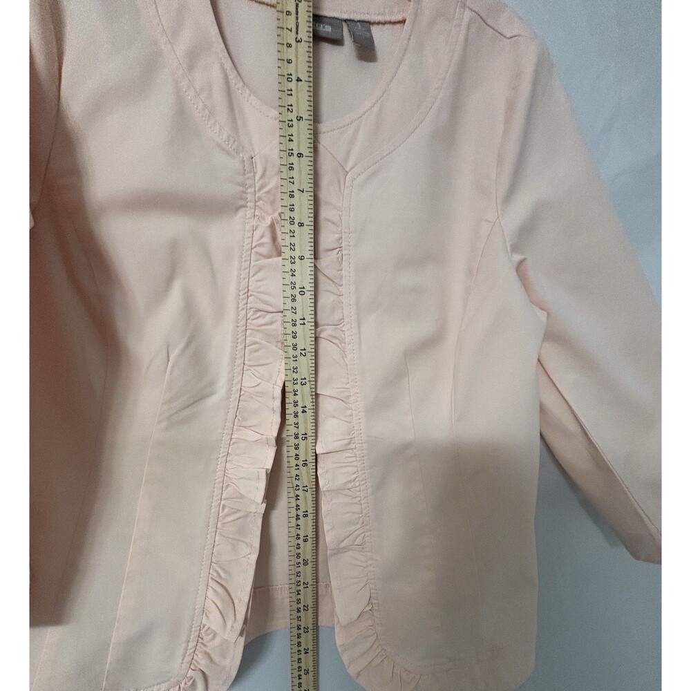 Chico's Size 1 Pink Blazer Modest Spring Feminine  Beach Cotton Jacket Size 1/M - Picture 7 of 11